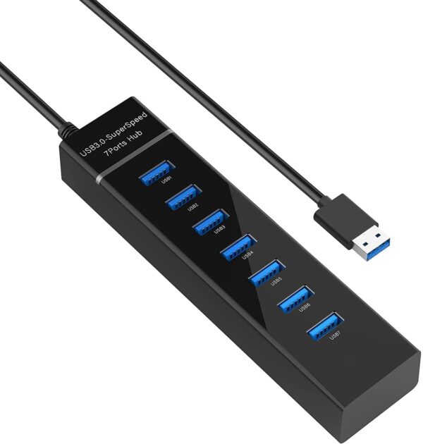 7 Ports 3.0 USB Hub Support 1Tb High Speed