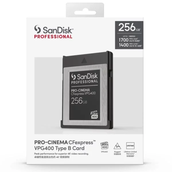 SanDisk Professional Cinema CFexpress VPG400 Type B Card 1700mb/s