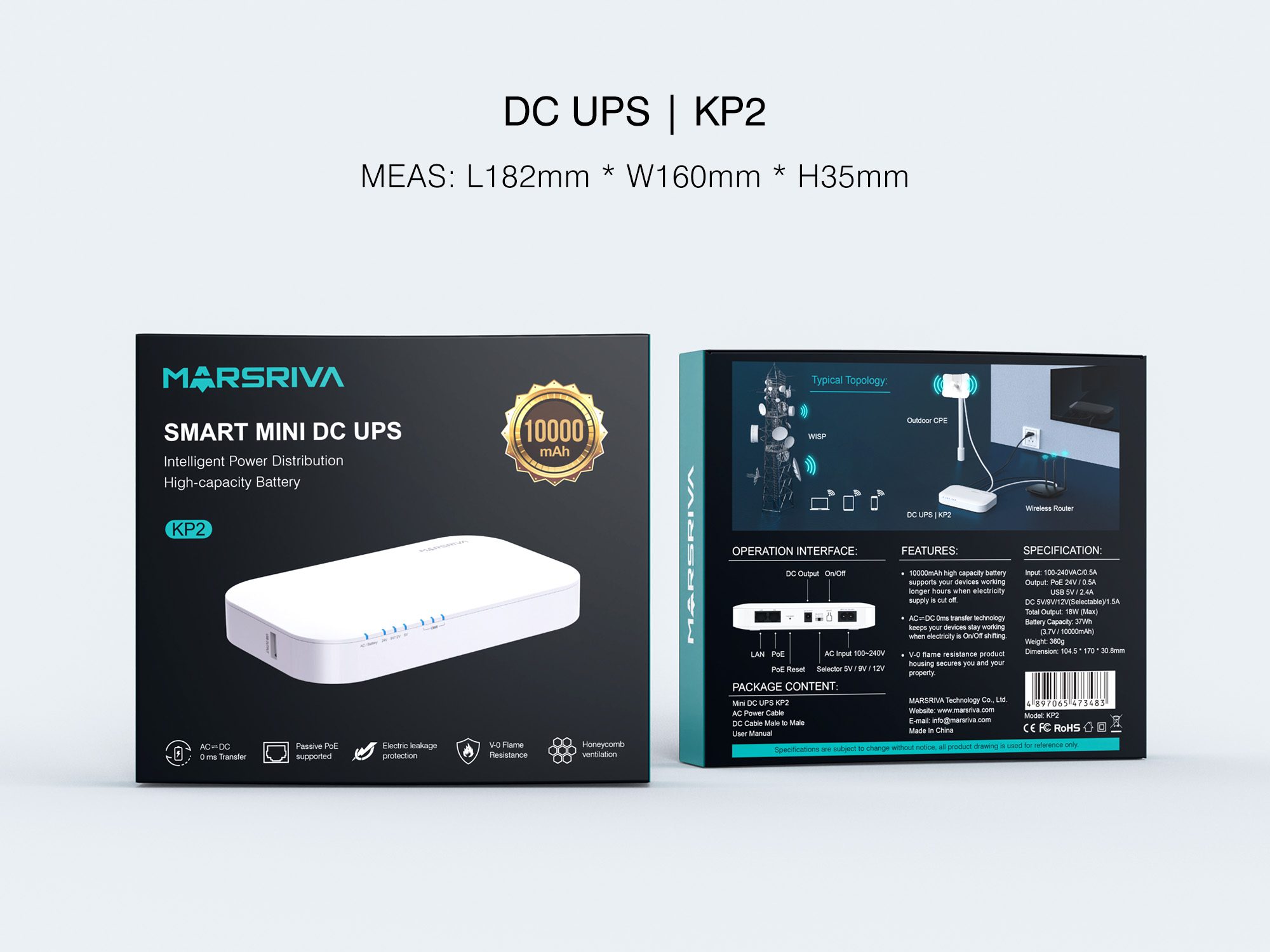 Marsriva Smart Mini Dc Ups 10000mah Router Powerbank