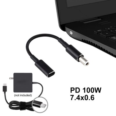 PD 100W Usb-C 18.5-20V to 7.4×0.6 for Hp Laptop Big Pin