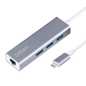 Onten OTN-9593 4 in 1 USB-C to 3 Ports USB 3.0 Hub with Lan Adapter