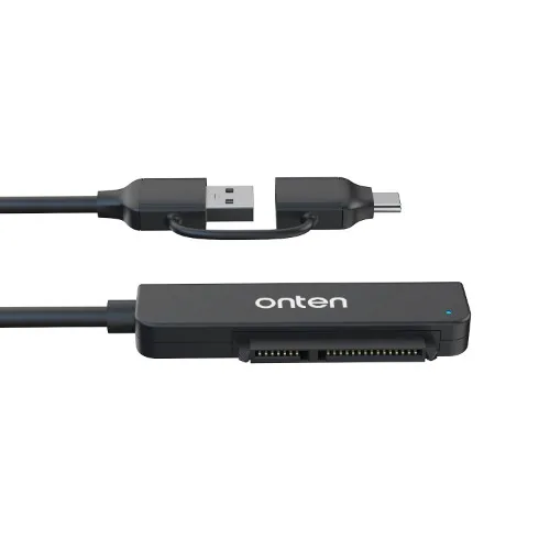 ONTEN | USB-C & USB 3.0 to SATA adapter The USB-C and USB 3.0 to SATA adapter cables allow you to connect a 2.5-inch SATA hard drive or solid-state drive to your computer through the available USB-C and USB 3.0. This is the simplest way to upgrade a laptop hard drive by adding an external SSD through USB Type C (Thunderbolt 3) and USB 3.0. This product supports power supply functionality.