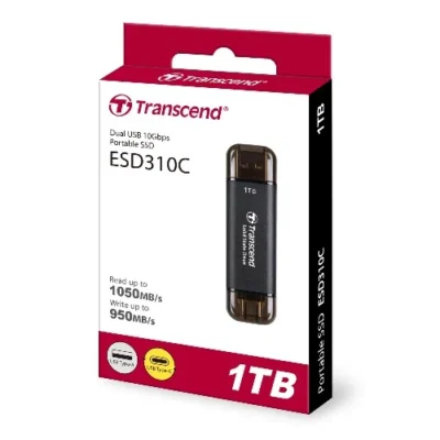 Transcend Dual Portable SSD 1TB Flash Drive ESD310C 1050mb/s