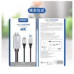 Onten Otn-9572PD Usb-C to Hdmi Cable 4K