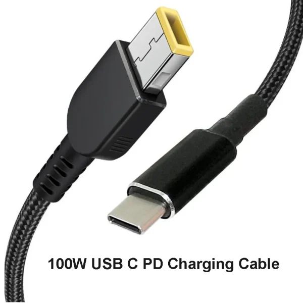 PD 100W 18.5-20V Square Tip to Usb-C Cable for Lenovo
