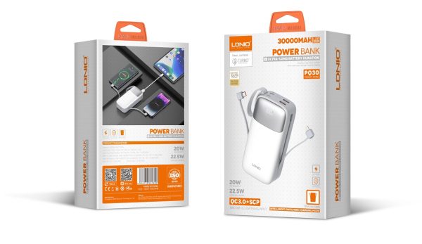 Ldnio PQ30 30000mah Usb-C Charging Power Bank