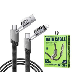 Remax RC-C189 2-in-1 Usb-C to Usb-C 1m Data Cable 65w