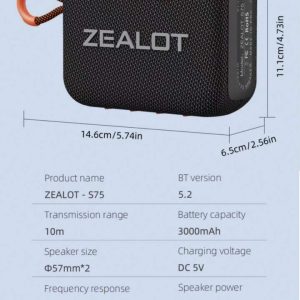 Zealot S75 Bluetooth Portable Speaker