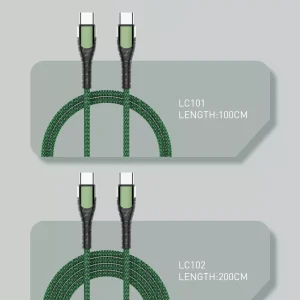 H80df7570095d4a648ad6ff27b3fa88f2w.jpg_ Ldnio Lc102 65W Usb-C to Usb-C Fast Charging Data Cable