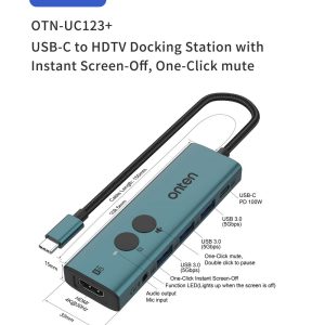 Onten UC123+ Usb-C to Hdtv Dock Station