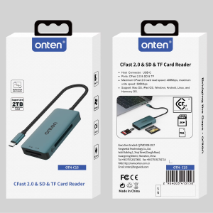 otn-c15-b.png Onten Ont-C15 Cfast 2.0 & SD & TF Card Reader