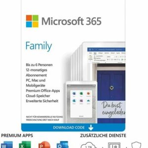 Microsoft 365 Family 6 Users 12-Month/1 year Subscription