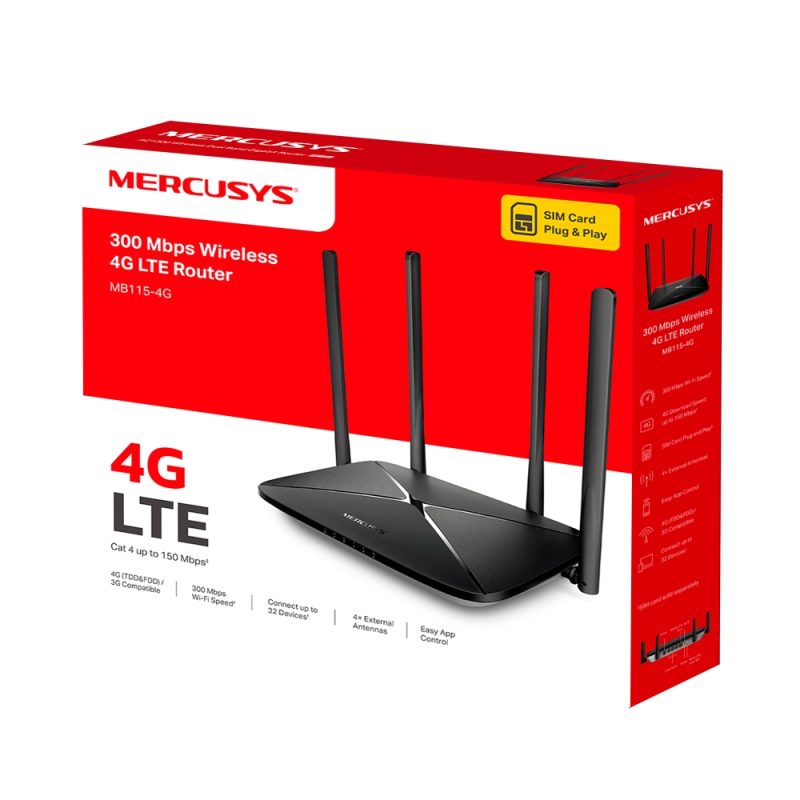 TP-Link Mercusys MB115-4G 300Mbps Wireless N 4G LTE Router