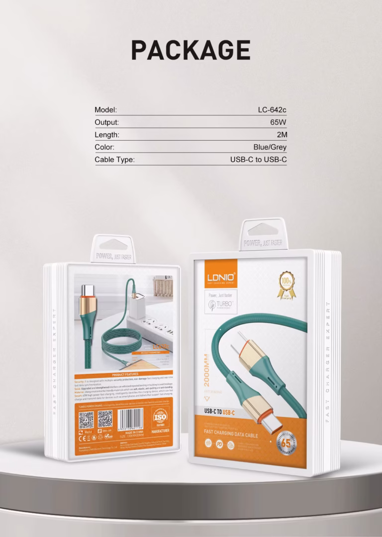 2m-1-768x1080 Ldnio Lc642c Usb-C to Usb-C 2m Cable 65w