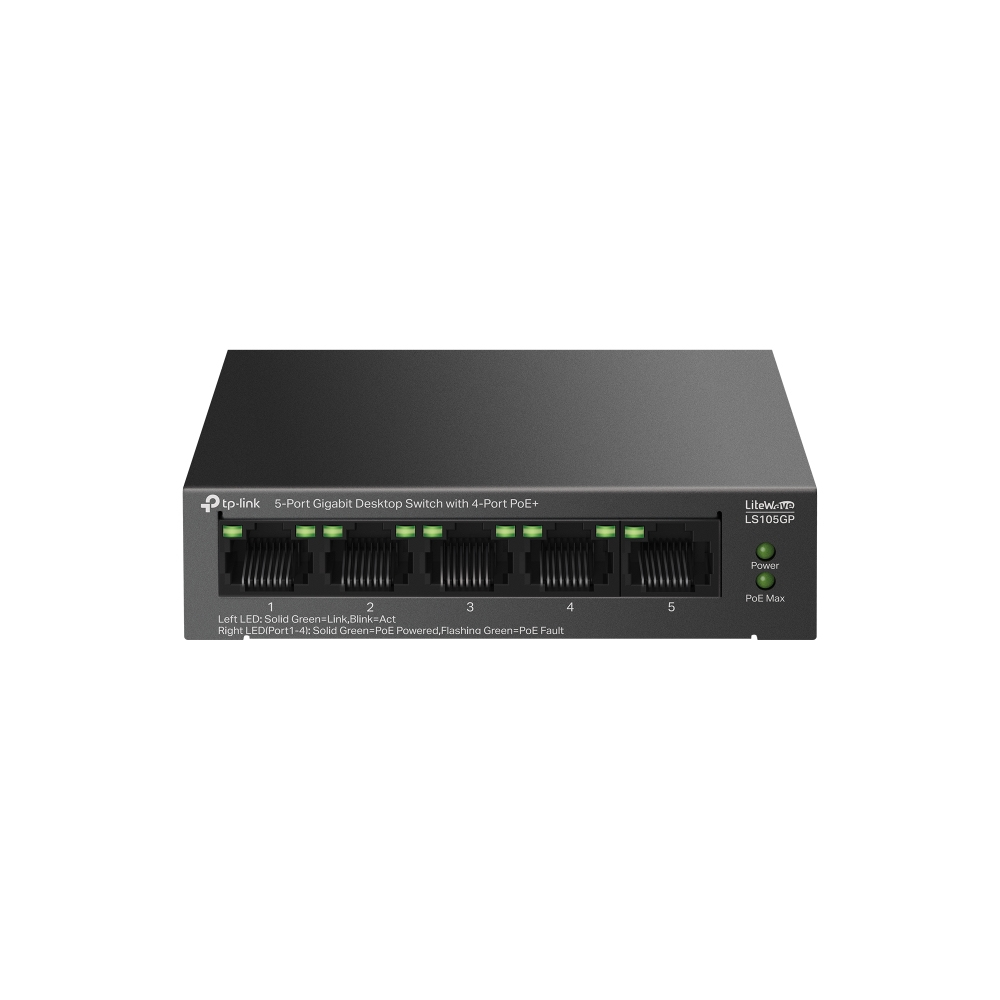 6689ed22728a6ad408576e618a844c49 TP-LINK LS105GP 5 Port Gigabit Desktop PoE+Switch