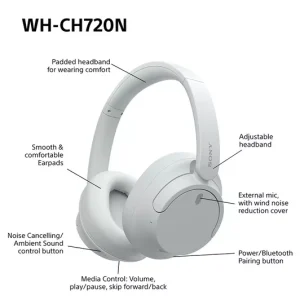 Sony WH-Ch720N Wireless Headset-White